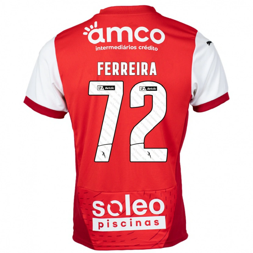 Danxen Dame André Ferreira #72 Rød Hvit Hjemmetrøye Drakt Trøye 2024/25 Skjorter T-Skjorte