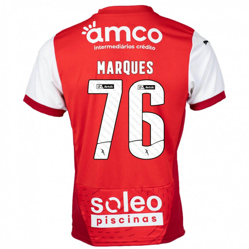 Danxen Dame Tomás Marques #76 Rød Hvit Hjemmetrøye Drakt Trøye 2024/25 Skjorter T-Skjorte