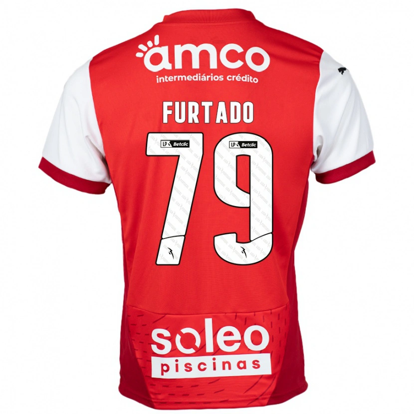 Danxen Dame Rúben Furtado #79 Rød Hvit Hjemmetrøye Drakt Trøye 2024/25 Skjorter T-Skjorte