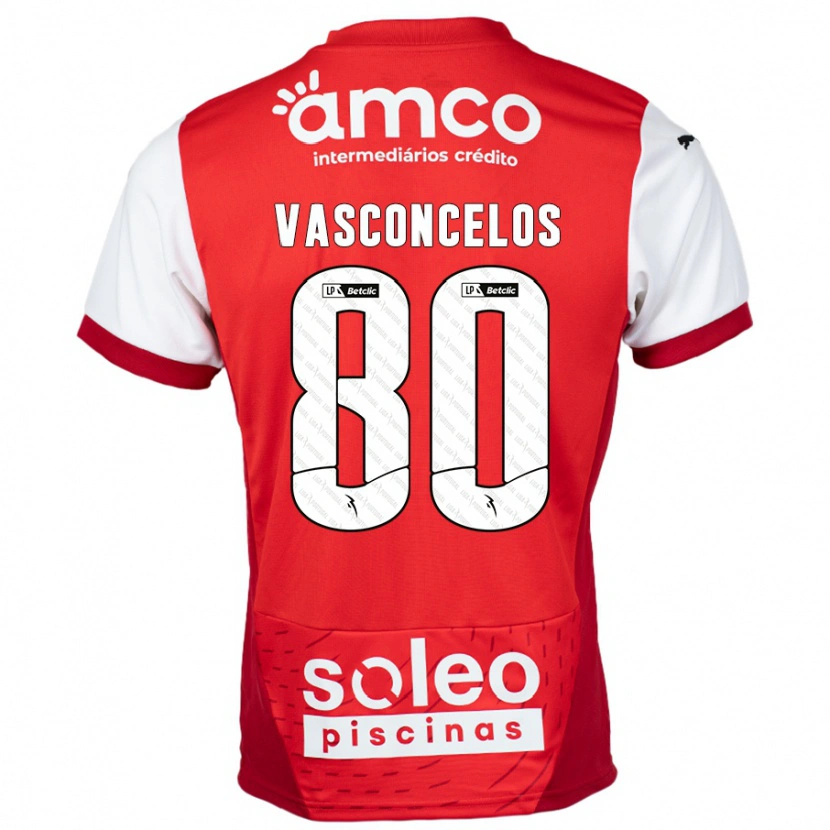 Danxen Dame Vasconcelos #80 Rød Hvit Hjemmetrøye Drakt Trøye 2024/25 Skjorter T-Skjorte