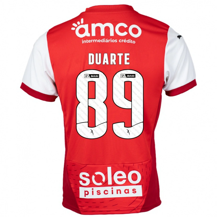 Danxen Dame Afonso Duarte #89 Rød Hvit Hjemmetrøye Drakt Trøye 2024/25 Skjorter T-Skjorte