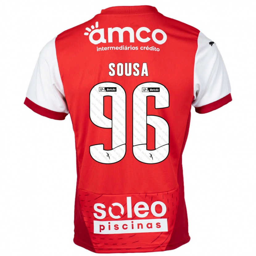Danxen Dame Afonso Sousa #96 Rød Hvit Hjemmetrøye Drakt Trøye 2024/25 Skjorter T-Skjorte