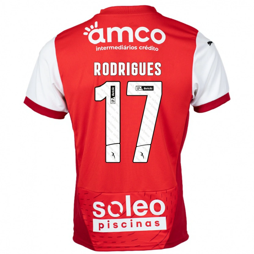Danxen Dame Tânia Rodrigues #17 Rød Hvit Hjemmetrøye Drakt Trøye 2024/25 Skjorter T-Skjorte