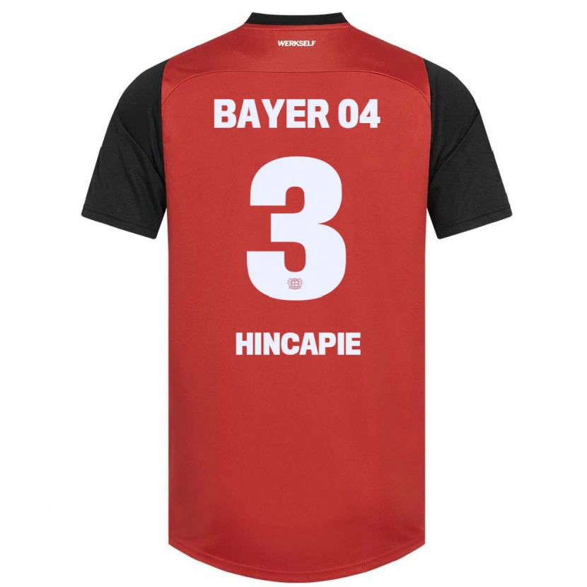 Danxen Dame Piero Hincapié #3 Rød Svart Hjemmetrøye Drakt Trøye 2024/25 Skjorter T-Skjorte
