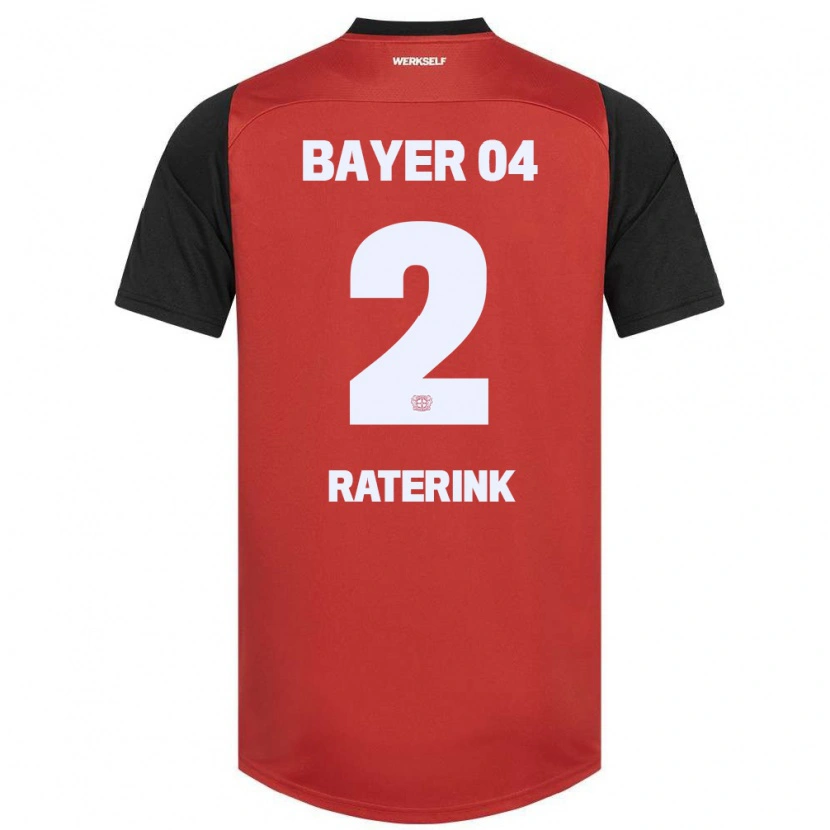Danxen Dame Othniël Raterink #2 Rød Svart Hjemmetrøye Drakt Trøye 2024/25 Skjorter T-Skjorte