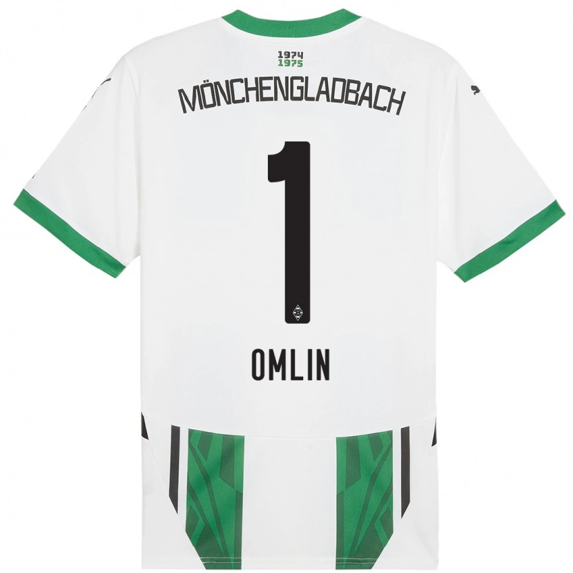 Danxen Dame Jonas Omlin #1 Hvit Grønn Hjemmetrøye Drakt Trøye 2024/25 Skjorter T-Skjorte