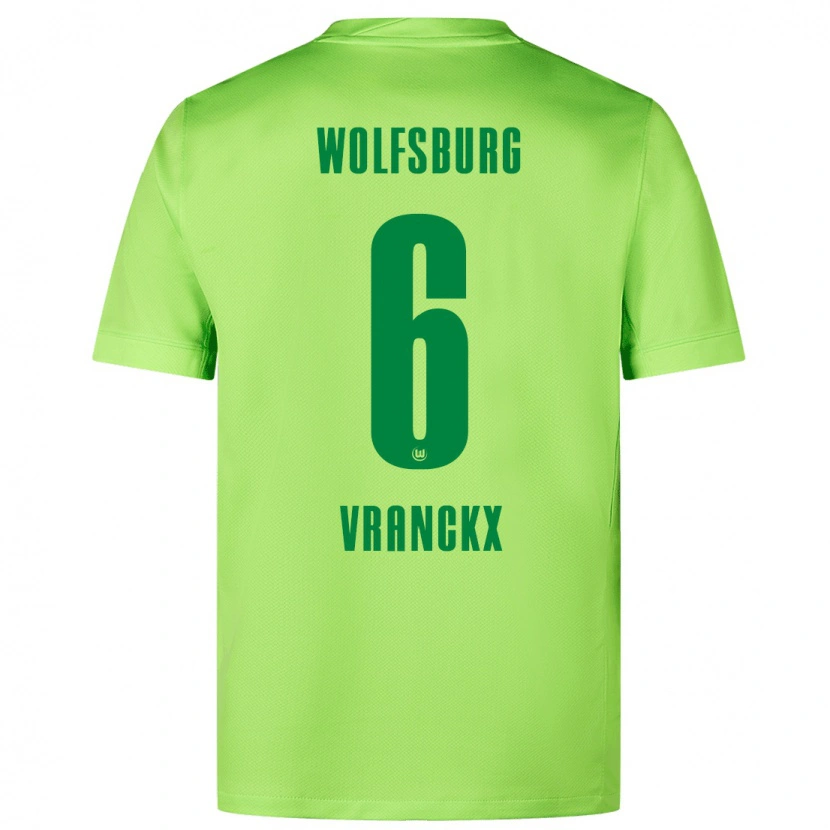 Danxen Dame Aster Vranckx #6 Fluorescerende Grønn Hjemmetrøye Drakt Trøye 2024/25 Skjorter T-Skjorte