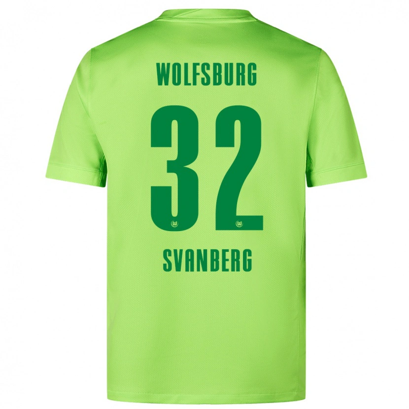 Danxen Dame Mattias Svanberg #32 Fluorescerende Grønn Hjemmetrøye Drakt Trøye 2024/25 Skjorter T-Skjorte