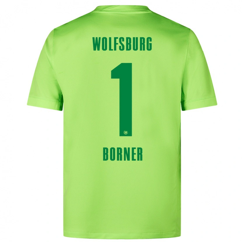 Danxen Dame Benedikt Börner #1 Fluorescerende Grønn Hjemmetrøye Drakt Trøye 2024/25 Skjorter T-Skjorte