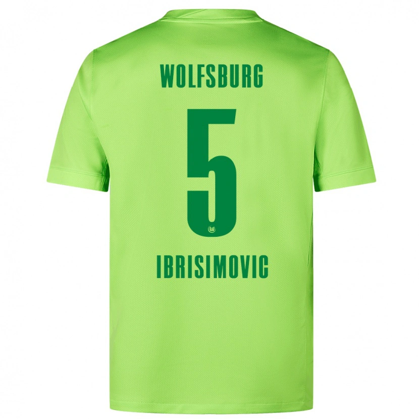 Danxen Dame Amar Ibrisimovic #5 Fluorescerende Grønn Hjemmetrøye Drakt Trøye 2024/25 Skjorter T-Skjorte