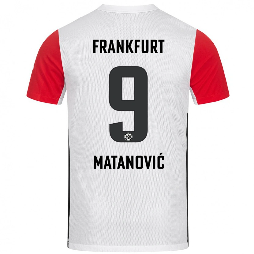 Danxen Dame Igor Matanovic #9 Hvit Rød Hjemmetrøye Drakt Trøye 2024/25 Skjorter T-Skjorte