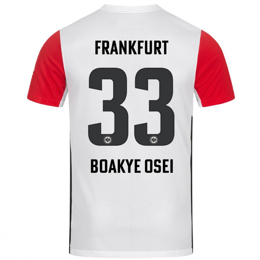 Danxen Dame Derek Boakye-Osei #33 Hvit Rød Hjemmetrøye Drakt Trøye 2024/25 Skjorter T-Skjorte