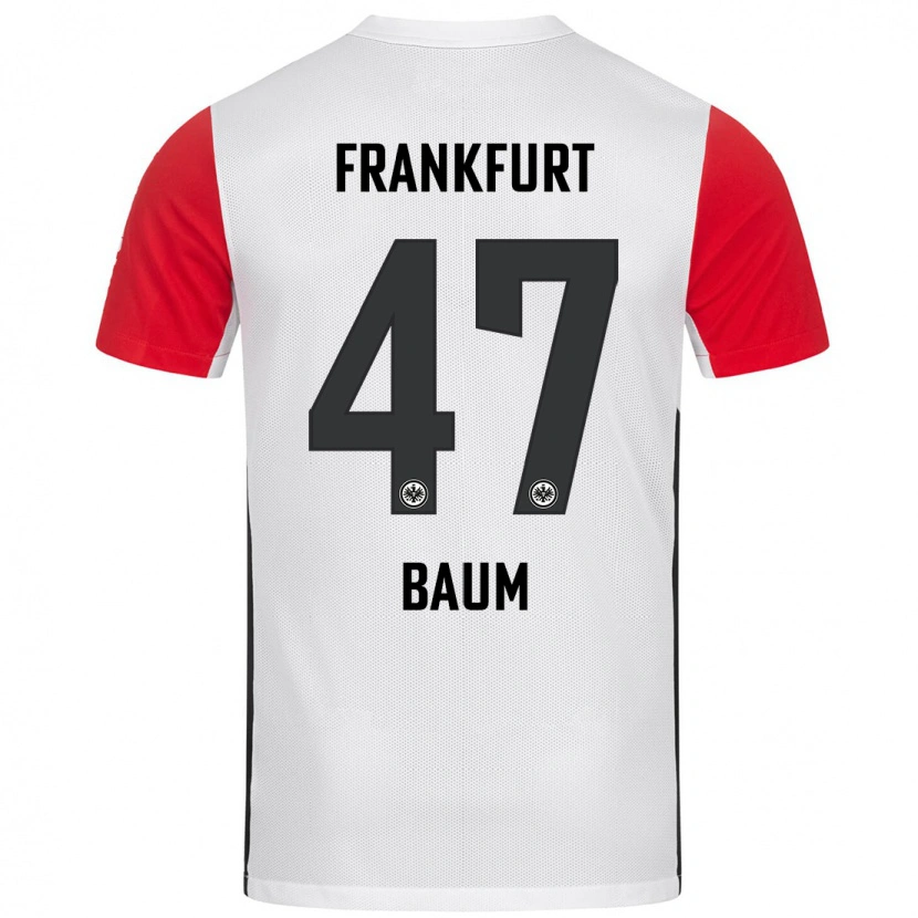 Danxen Dame Elias Baum #47 Hvit Rød Hjemmetrøye Drakt Trøye 2024/25 Skjorter T-Skjorte