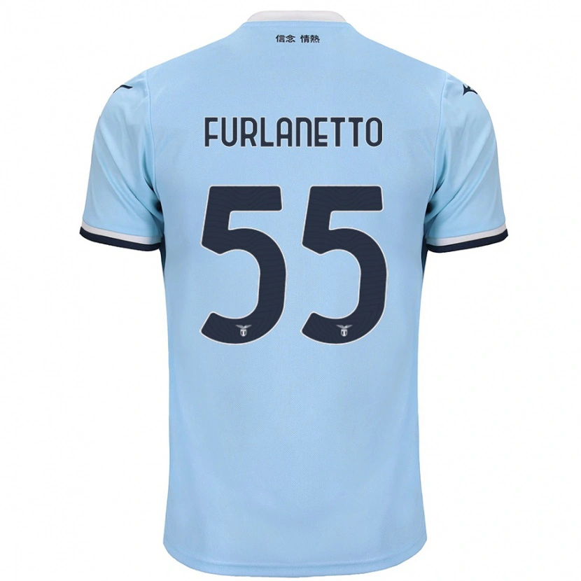 Danxen Dame Alessio Furlanetto #55 Blå Hjemmetrøye Drakt Trøye 2024/25 Skjorter T-Skjorte