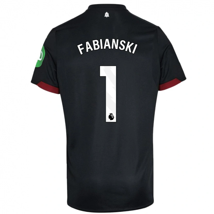 Danxen Dame Lukasz Fabianski #1 Svart Hvit Bortetrøye Drakt Trøye 2024/25 Skjorter T-Skjorte