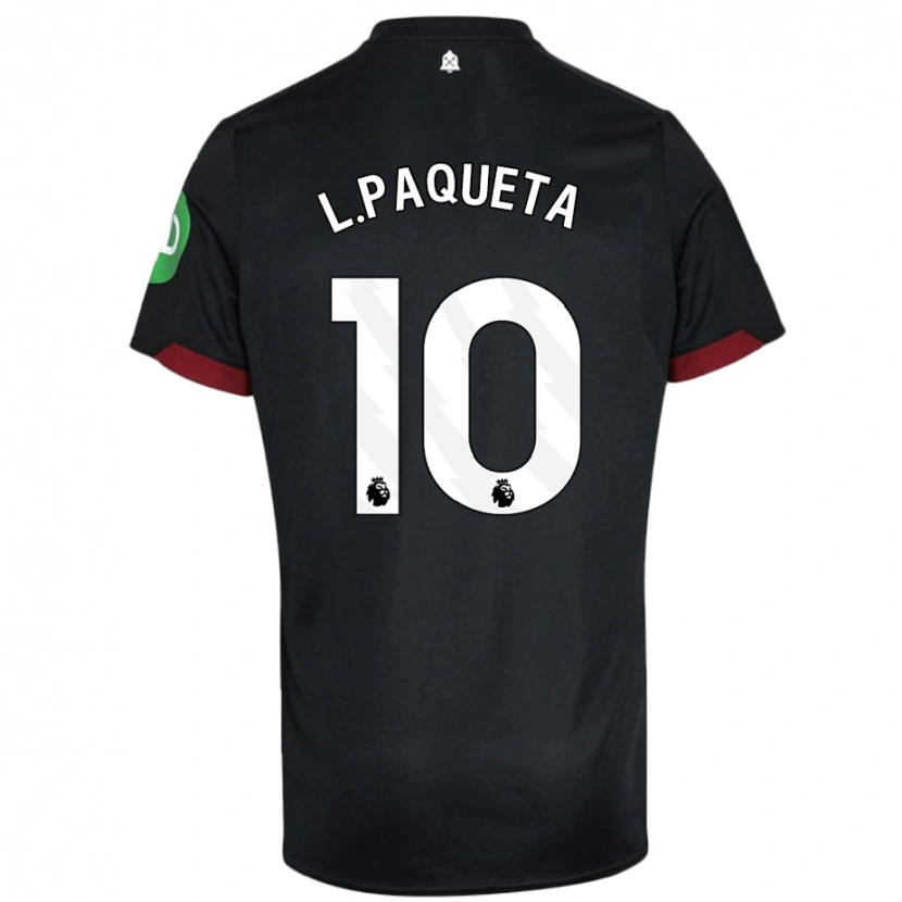 Danxen Dame Lucas Paquetá #10 Svart Hvit Bortetrøye Drakt Trøye 2024/25 Skjorter T-Skjorte