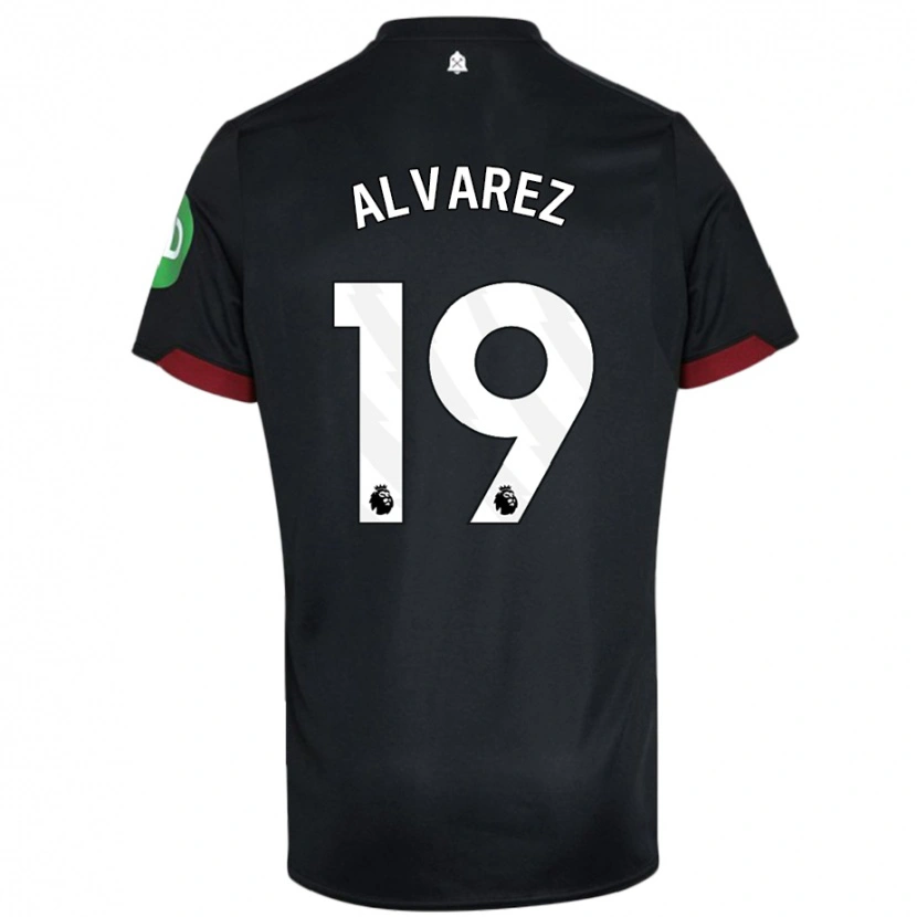 Danxen Dame Edson Álvarez #19 Svart Hvit Bortetrøye Drakt Trøye 2024/25 Skjorter T-Skjorte