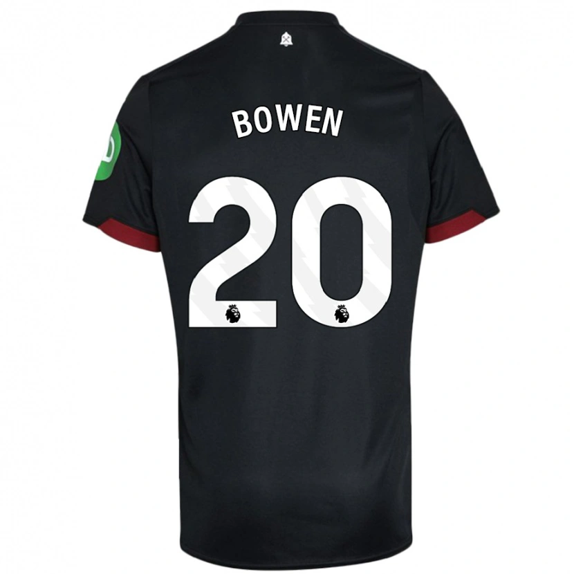 Danxen Dame Jarrod Bowen #20 Svart Hvit Bortetrøye Drakt Trøye 2024/25 Skjorter T-Skjorte