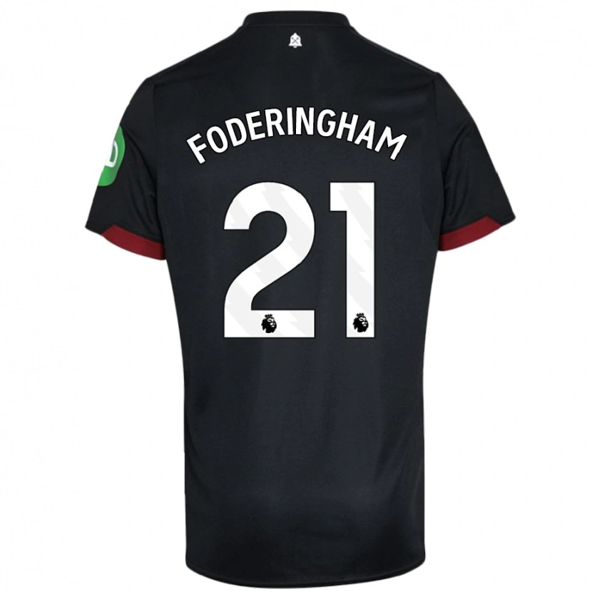 Danxen Dame Wes Foderingham #21 Svart Hvit Bortetrøye Drakt Trøye 2024/25 Skjorter T-Skjorte