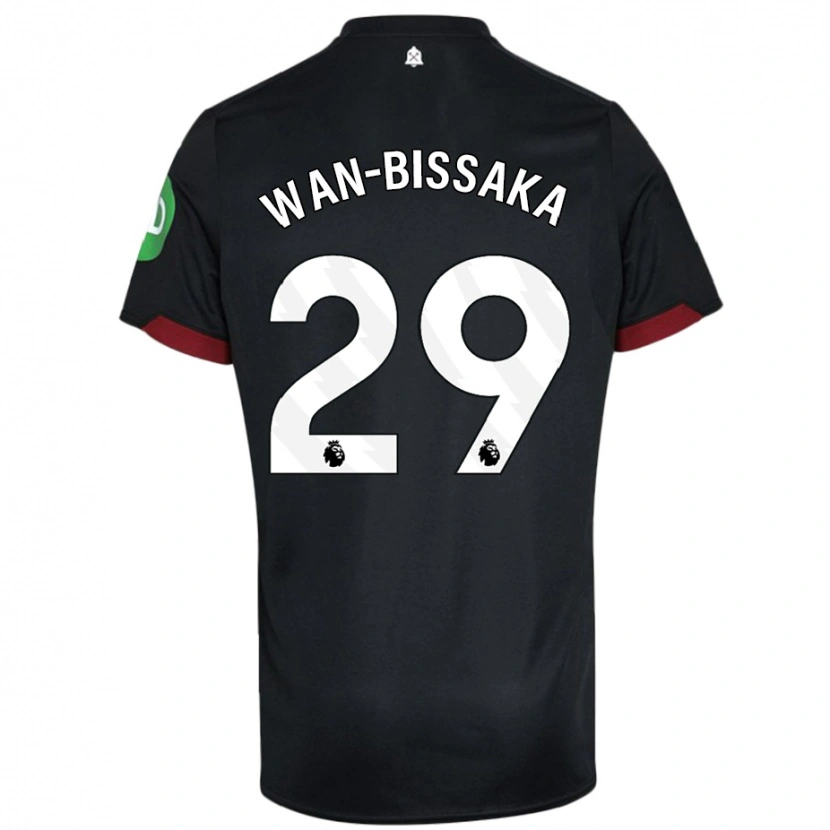 Danxen Dame Aaron Wan-Bissaka #29 Svart Hvit Bortetrøye Drakt Trøye 2024/25 Skjorter T-Skjorte
