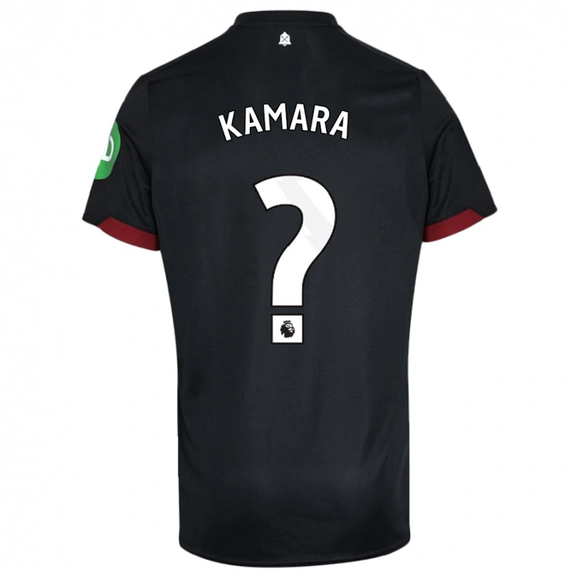 Danxen Dame Aaron Kamara #0 Svart Hvit Bortetrøye Drakt Trøye 2024/25 Skjorter T-Skjorte