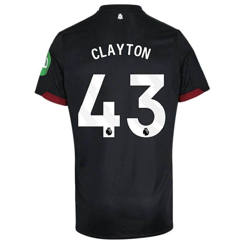 Danxen Dame Regan Clayton #43 Svart Hvit Bortetrøye Drakt Trøye 2024/25 Skjorter T-Skjorte