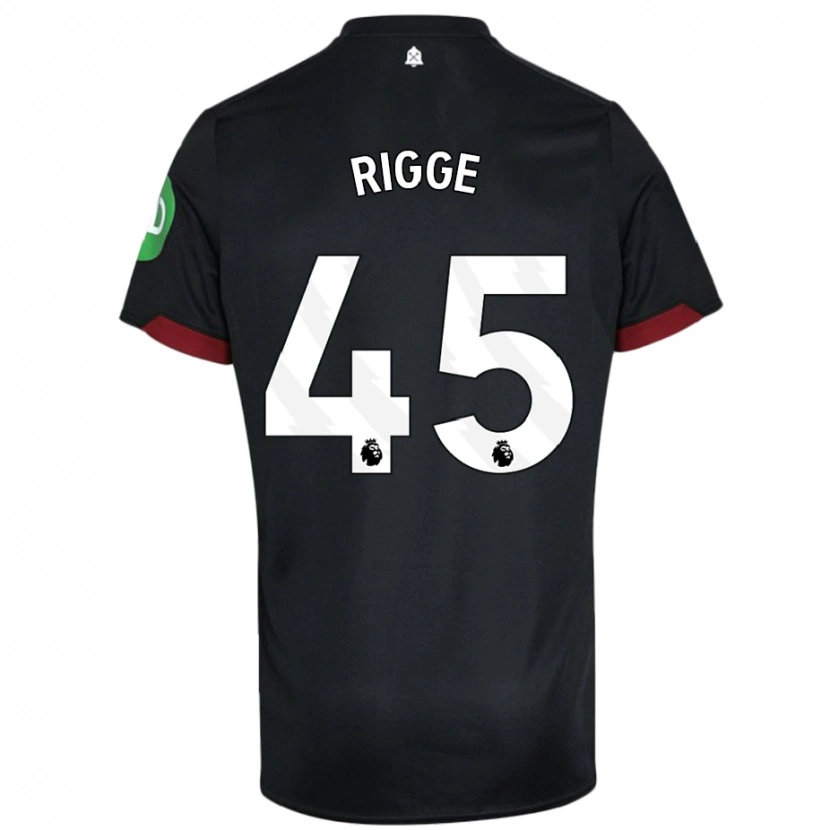 Danxen Dame Daniel Rigge #45 Svart Hvit Bortetrøye Drakt Trøye 2024/25 Skjorter T-Skjorte