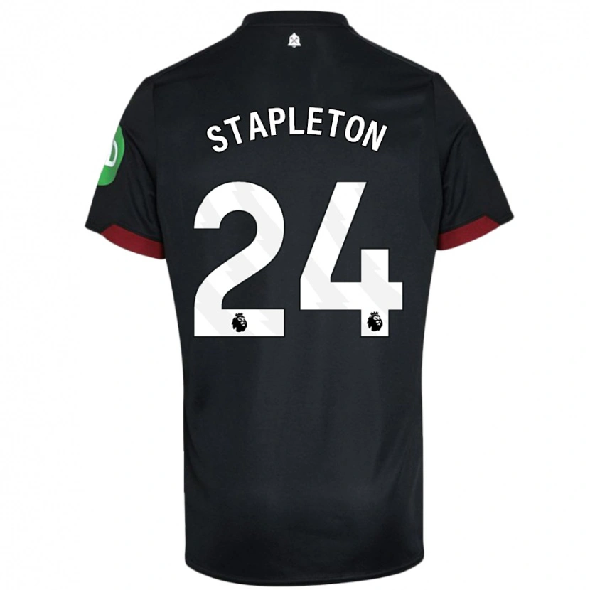 Danxen Dame Jessie Stapleton #24 Svart Hvit Bortetrøye Drakt Trøye 2024/25 Skjorter T-Skjorte