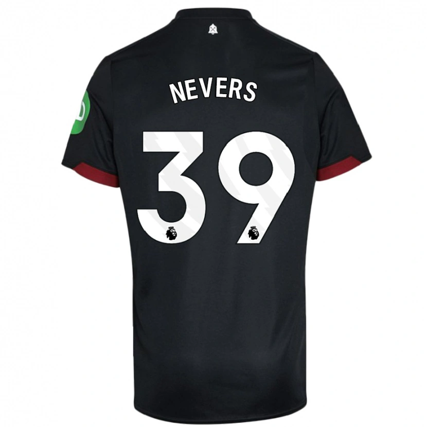 Danxen Dame Thierry Nevers #39 Svart Hvit Bortetrøye Drakt Trøye 2024/25 Skjorter T-Skjorte