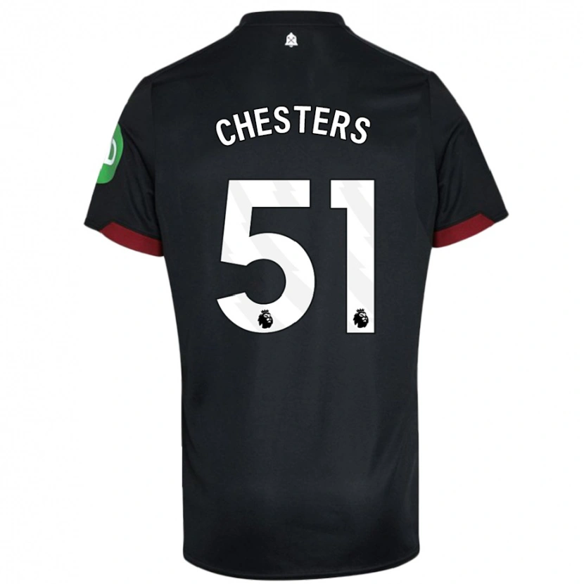Danxen Dame Dan Chesters #51 Svart Hvit Bortetrøye Drakt Trøye 2024/25 Skjorter T-Skjorte