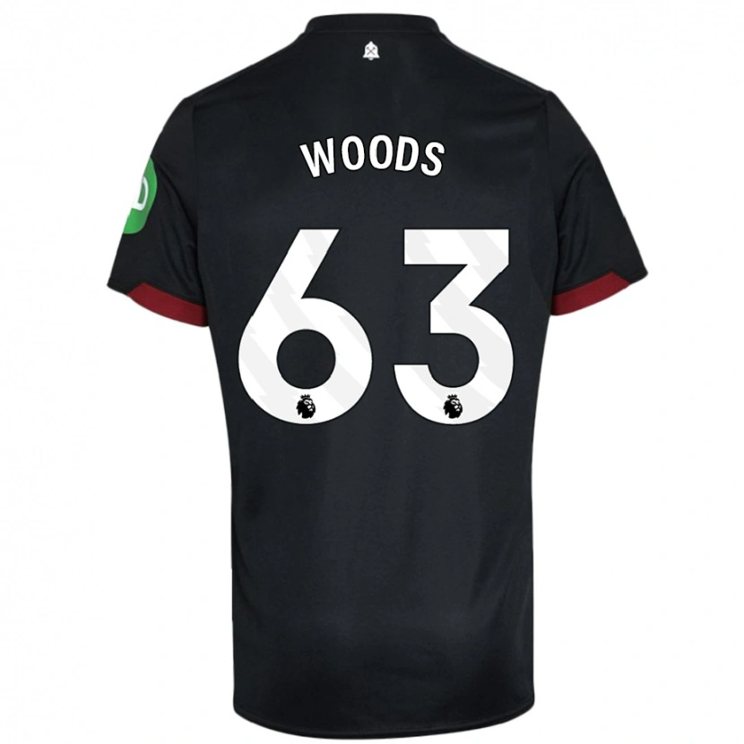 Danxen Dame Archie Woods #63 Svart Hvit Bortetrøye Drakt Trøye 2024/25 Skjorter T-Skjorte