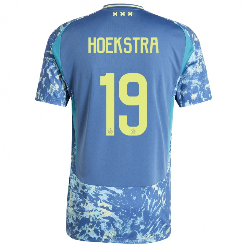 Danxen Dame Tiny Hoekstra #19 Grå Blå Gul Bortetrøye Drakt Trøye 2024/25 Skjorter T-Skjorte