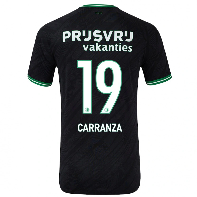 Danxen Dame Julián Carranza #19 Svart Grønn Bortetrøye Drakt Trøye 2024/25 Skjorter T-Skjorte
