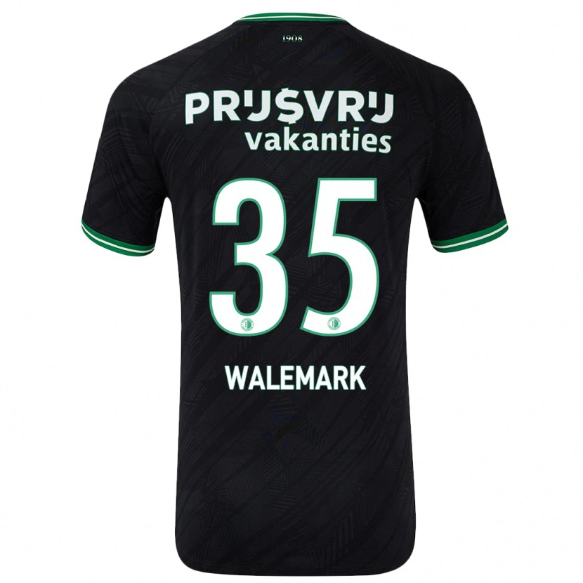 Danxen Dame Patrik Walemark #35 Svart Grønn Bortetrøye Drakt Trøye 2024/25 Skjorter T-Skjorte