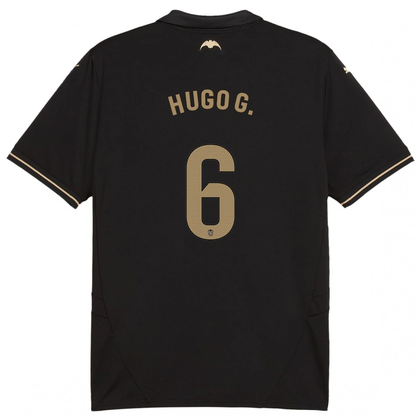 Danxen Dame Hugo Guillamón #6 Svart Bortetrøye Drakt Trøye 2024/25 Skjorter T-Skjorte