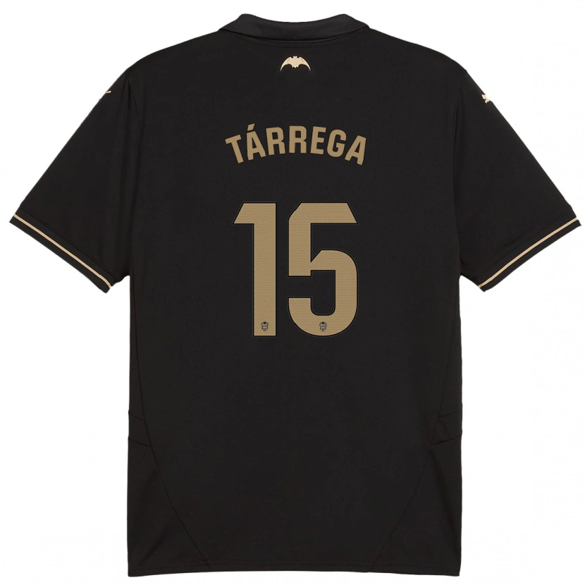 Danxen Dame César Tárrega #15 Svart Bortetrøye Drakt Trøye 2024/25 Skjorter T-Skjorte
