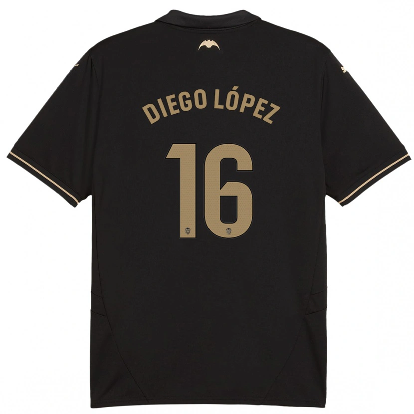 Danxen Dame Diego López #16 Svart Bortetrøye Drakt Trøye 2024/25 Skjorter T-Skjorte