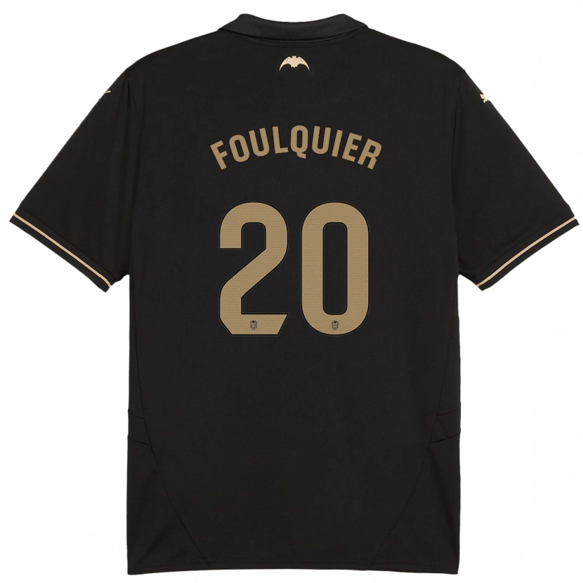 Danxen Dame Dimitri Foulquier #20 Svart Bortetrøye Drakt Trøye 2024/25 Skjorter T-Skjorte