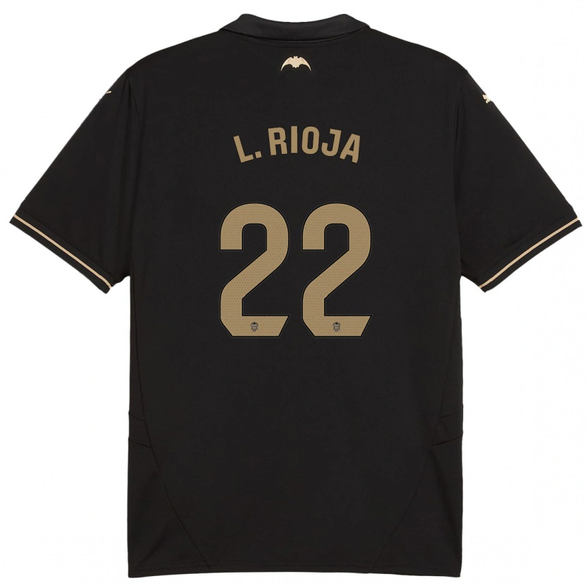 Danxen Dame Luis Rioja #22 Svart Bortetrøye Drakt Trøye 2024/25 Skjorter T-Skjorte