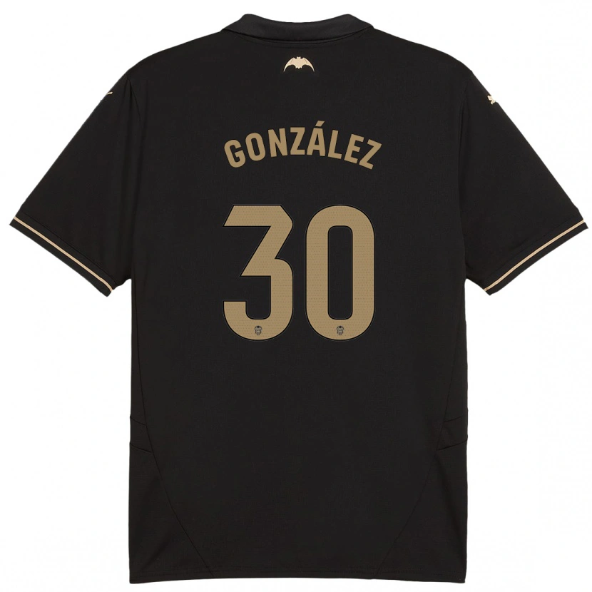 Danxen Dame Hugo González #30 Svart Bortetrøye Drakt Trøye 2024/25 Skjorter T-Skjorte