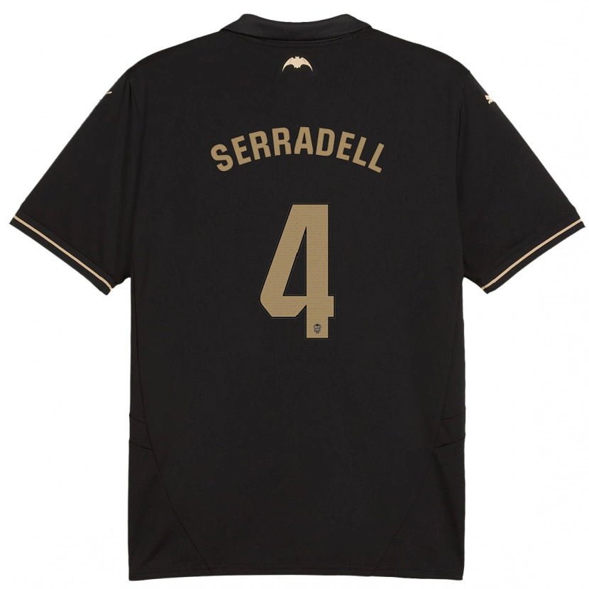 Danxen Dame Álex Serradell #4 Svart Bortetrøye Drakt Trøye 2024/25 Skjorter T-Skjorte