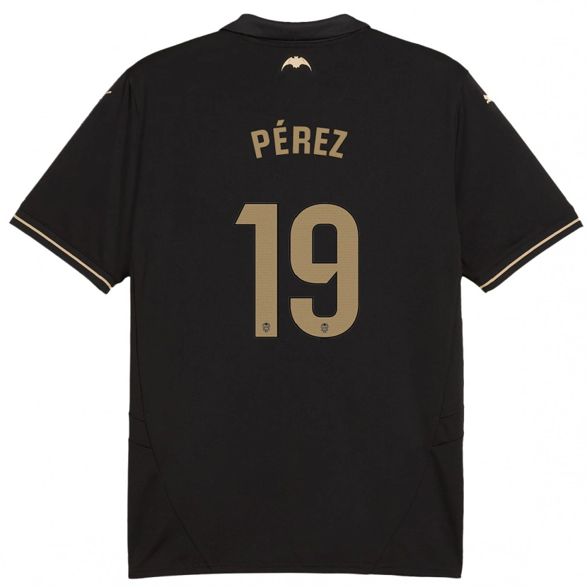 Danxen Dame Joselu Pérez #19 Svart Bortetrøye Drakt Trøye 2024/25 Skjorter T-Skjorte