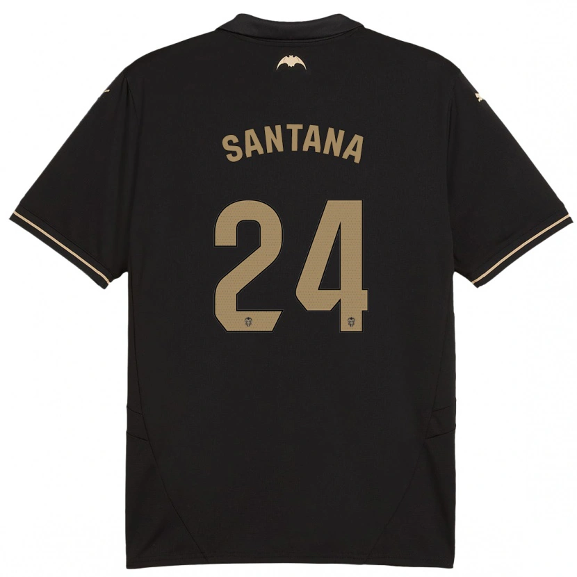 Danxen Dame Ismael Santana #24 Svart Bortetrøye Drakt Trøye 2024/25 Skjorter T-Skjorte