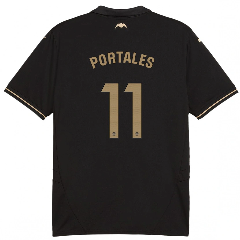 Danxen Dame Macarena Portales #11 Svart Bortetrøye Drakt Trøye 2024/25 Skjorter T-Skjorte