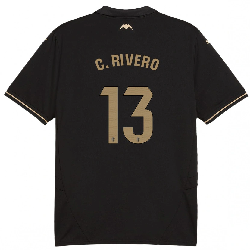 Danxen Dame Cristian Rivero #13 Svart Bortetrøye Drakt Trøye 2024/25 Skjorter T-Skjorte