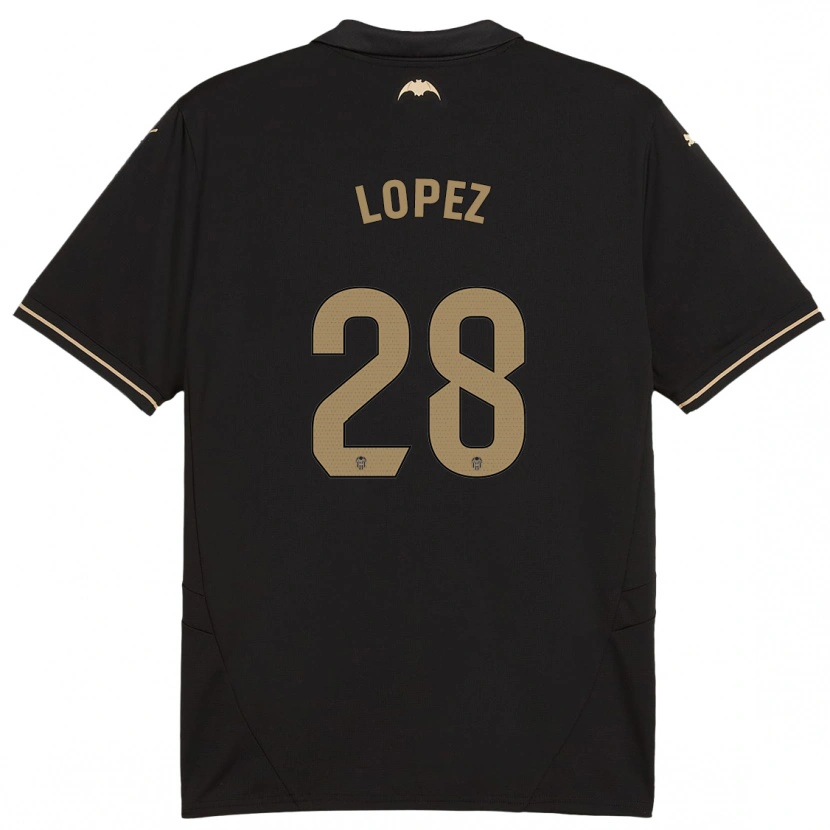 Danxen Dame Saray Lopez #28 Svart Bortetrøye Drakt Trøye 2024/25 Skjorter T-Skjorte