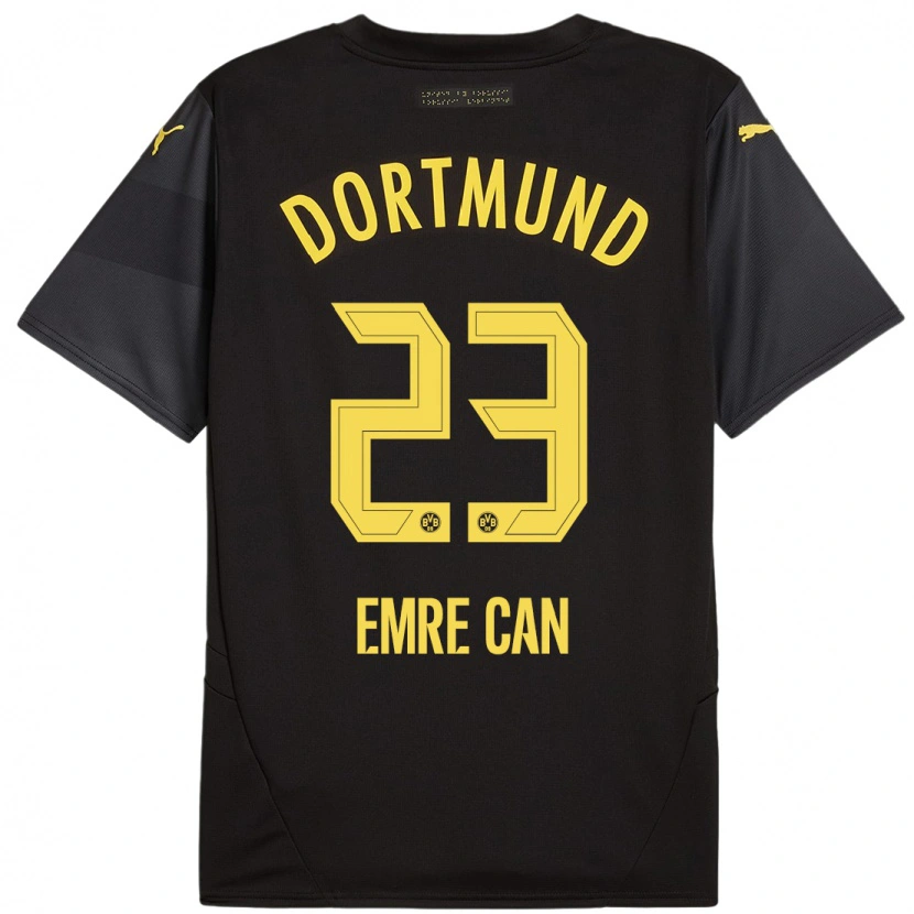 Danxen Dame Emre Can #23 Svart Gul Bortetrøye Drakt Trøye 2024/25 Skjorter T-Skjorte