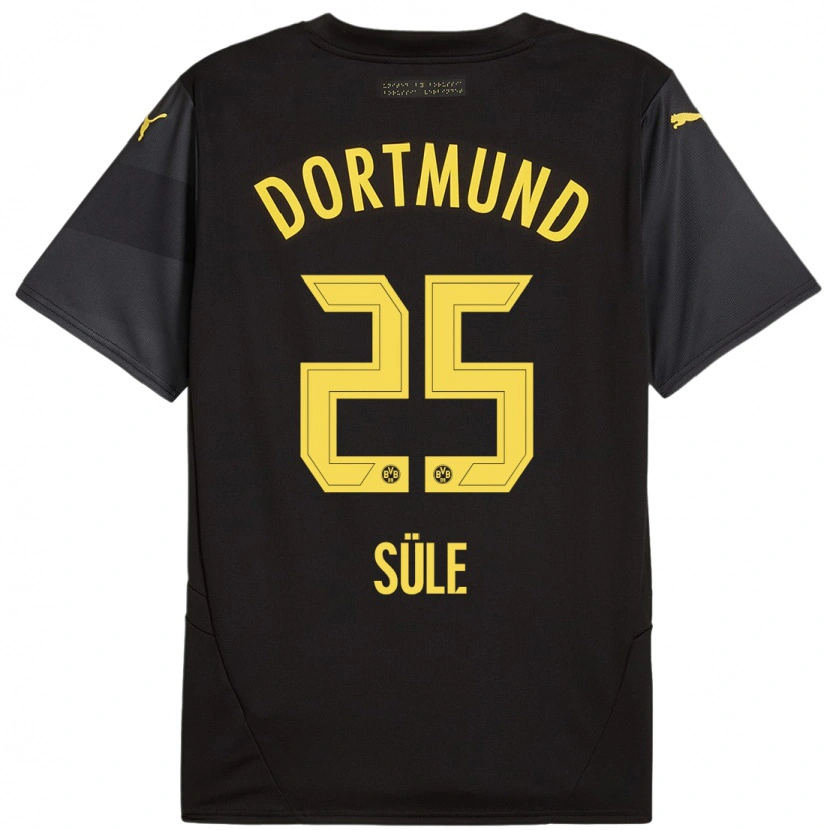 Danxen Dame Niklas Süle #25 Svart Gul Bortetrøye Drakt Trøye 2024/25 Skjorter T-Skjorte