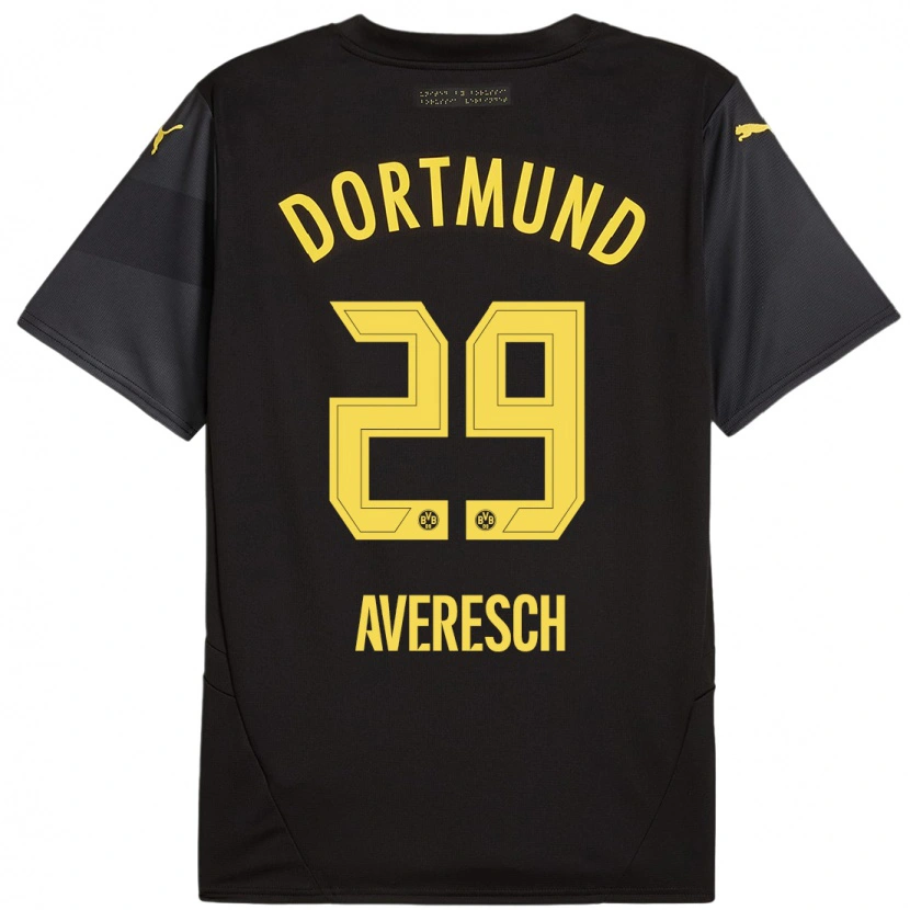 Danxen Dame Noah Averesch #29 Svart Gul Bortetrøye Drakt Trøye 2024/25 Skjorter T-Skjorte