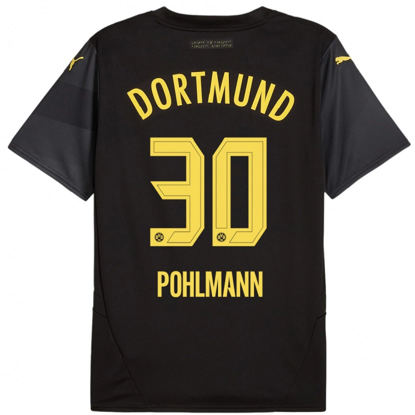 Danxen Dame Ole Pohlmann #30 Svart Gul Bortetrøye Drakt Trøye 2024/25 Skjorter T-Skjorte